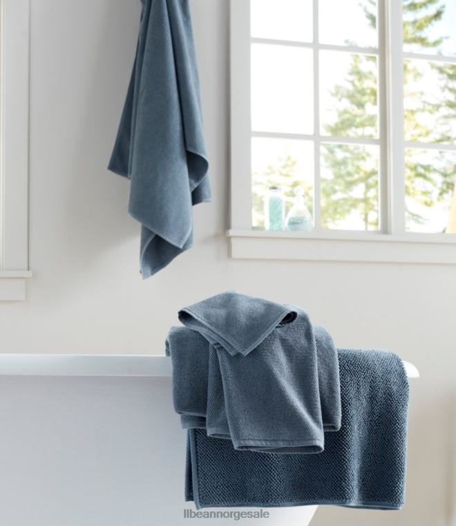 unisex håndklesett i økologisk teksturert bomull 24VDH7143 L.L.Bean bad dampgrå