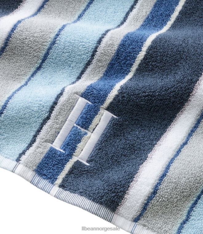 unisex håndklestripe i økologisk bomull 24VDH4458 L.L.Bean bad rustikk blå