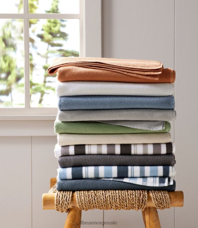 unisex organisk teksturert bomull håndklesett stripe 24VDH2922 L.L.Bean bad skiferblå