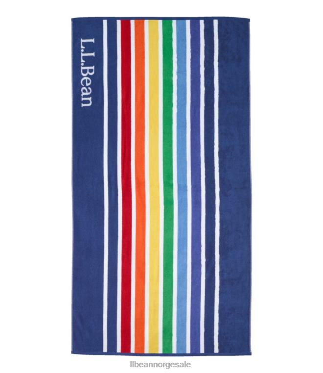unisex strandhåndkle ved sjøen 24VDH1315 L.L.Bean bad regnbuestripe