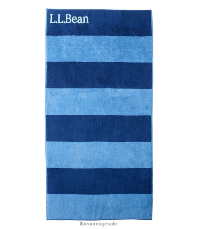 unisex strandhåndkle vendbar stripe 24VDH1312 L.L.Bean bad kjølig blå
