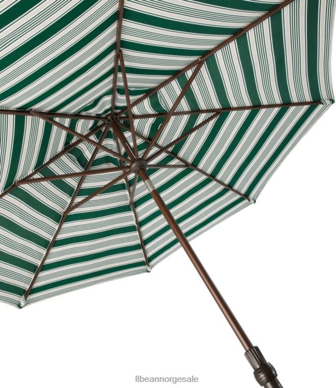 unisex sunbrella market paraply aluminium stripe 24VDH2701 L.L.Bean bakgård og uteplass marine/grå multi