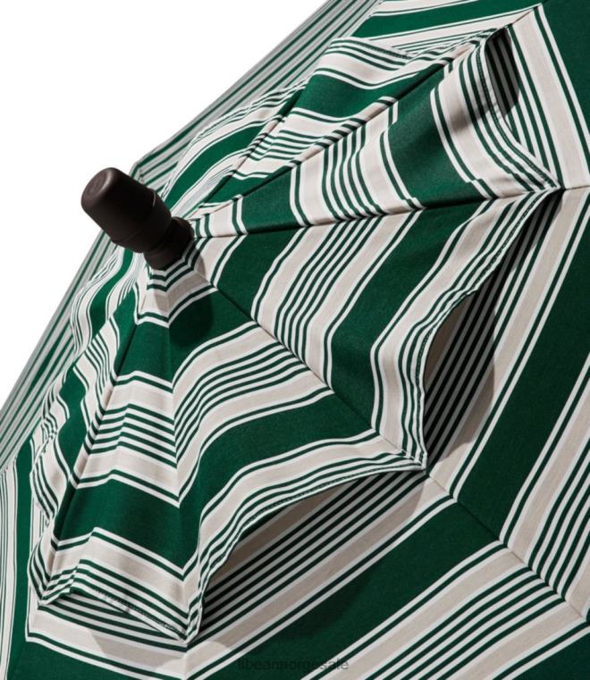 unisex sunbrella market paraply aluminium stripe 24VDH2701 L.L.Bean bakgård og uteplass marine/grå multi