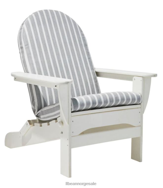 unisex casco bay adirondack stol sete og ryggpute stripe 24VDH2604 L.L.Bean bakgård og uteplass grå/hvit