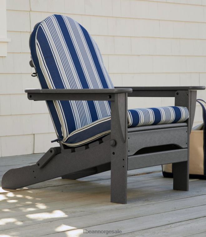 unisex casco bay adirondack stol sete og ryggpute stripe 24VDH2604 L.L.Bean bakgård og uteplass grå/hvit