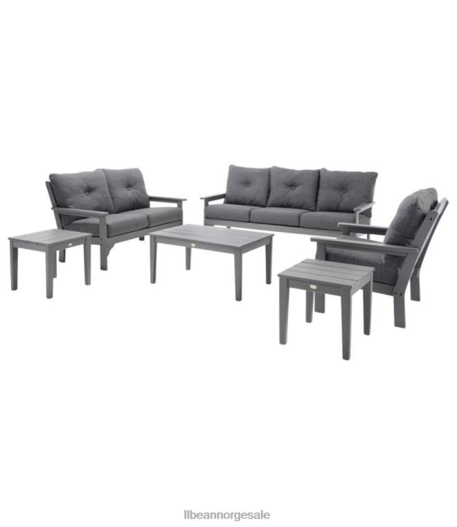 unisex allværs 6-delt terrassesett med teksturerte puter 24VDH2884 L.L.Bean hjem varer lyngkull