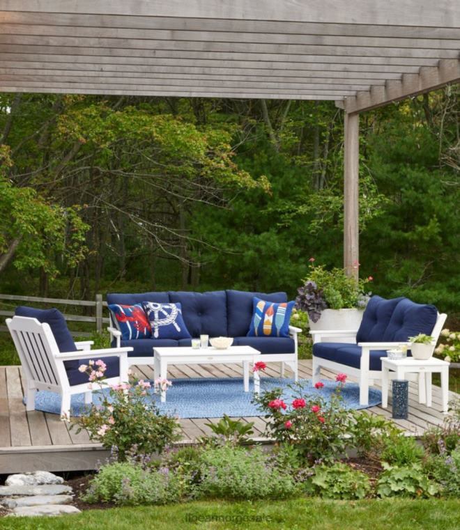 unisex allværs terrassesofa med teksturerte puter 24VDH4542 L.L.Bean hjem varer grå