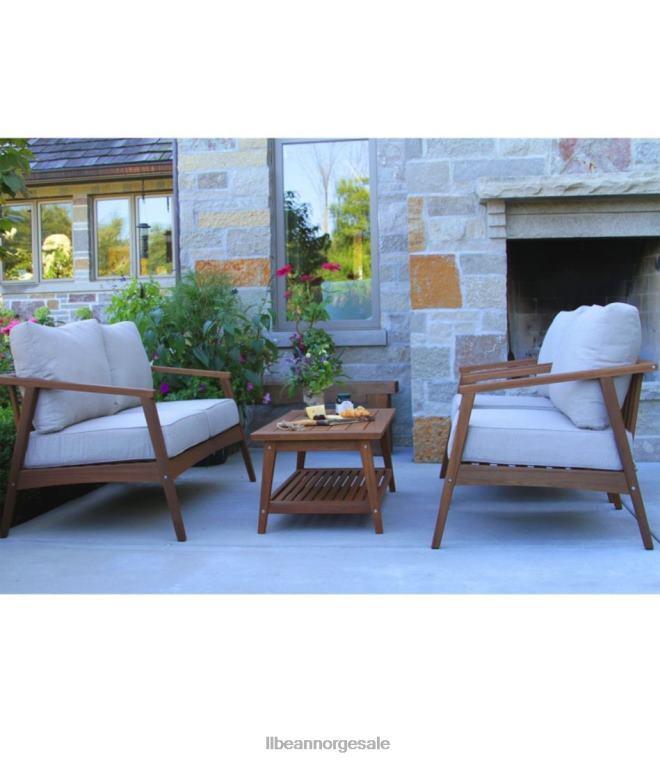 unisex eukalyptus 4-delt terrassesett 24VDH2857 L.L.Bean hjem varer naturlig