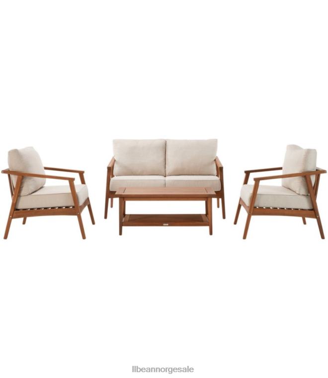 unisex eukalyptus 4-delt terrassesett 24VDH2857 L.L.Bean hjem varer naturlig