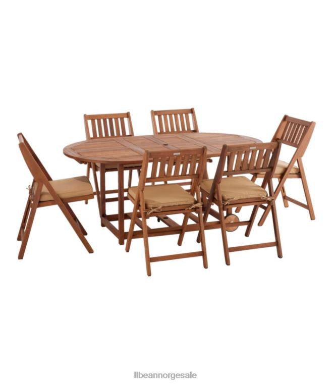 unisex eukalyptus oppbevaring 7-delt spisestuesett 24VDH2825 L.L.Bean bakgård og uteplass naturlig