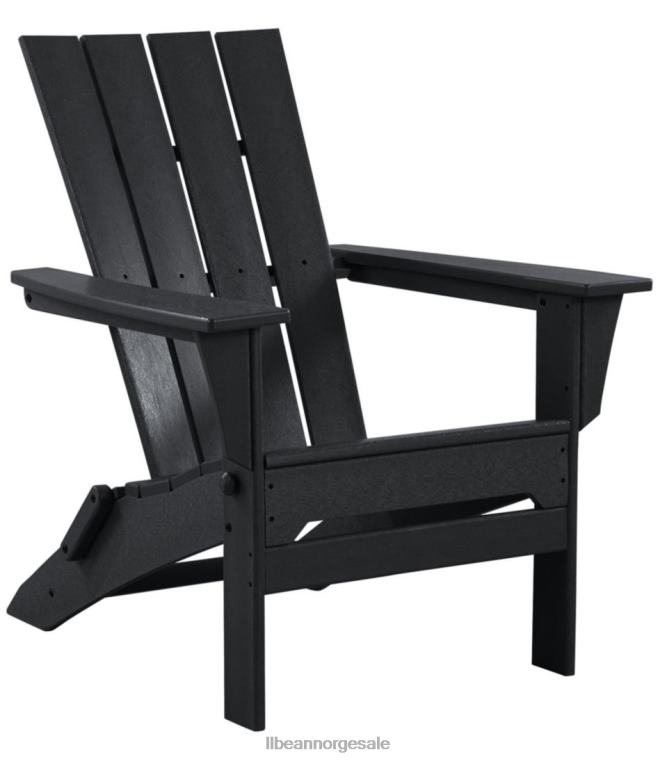 unisex allværs adirondack-stol med firkantet rygg 24VDH6358 L.L.Bean bakgård og uteplass svart