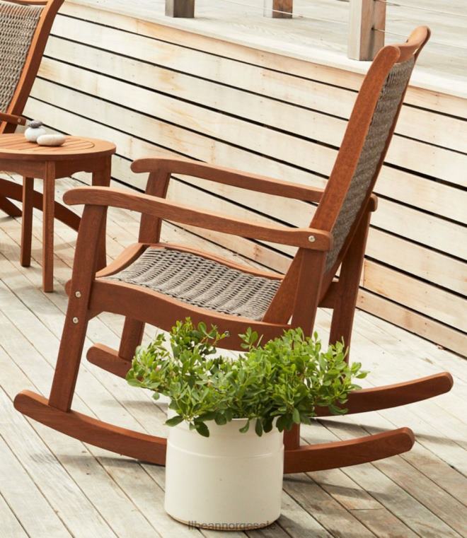 unisex flettet eukalyptus rocker 24VDH2753 L.L.Bean bakgård og uteplass naturlig