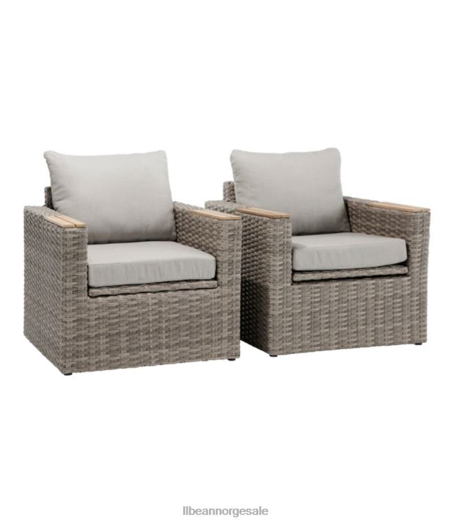 unisex flettet oppbevaring kapteinstol sett med to 24VDH2873 L.L.Bean bakgård og uteplass sand