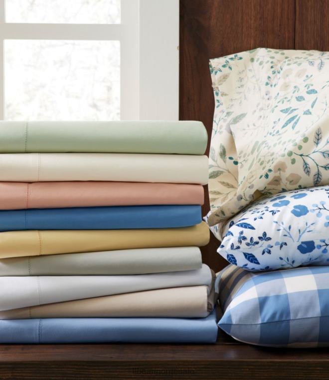 unisex 280-tråds percale laken i pima bomull montert 24VDH6265 L.L.Bean bedding sølv sand