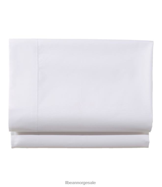 unisex 280-tråds percale laken i pima bomull montert 24VDH7114 L.L.Bean bedding hvit