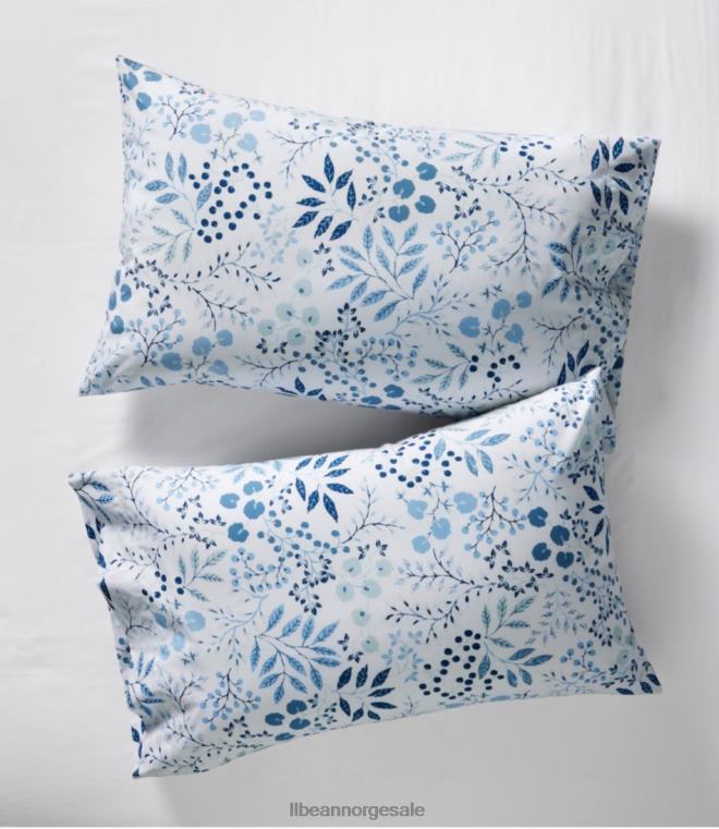 unisex 280-tråds putetrekk i pima bomull percale med to trykk 24VDH4367 L.L.Bean bedding hvit/blomstret