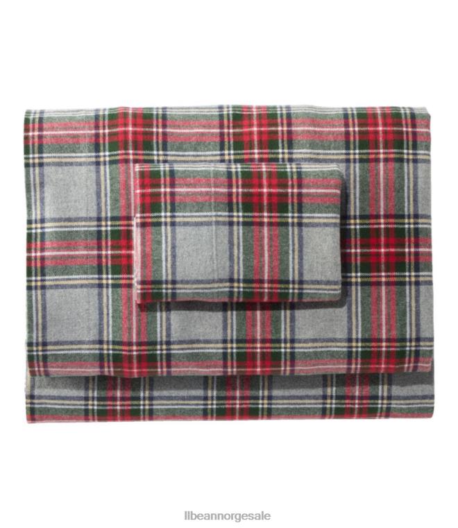 unisex Heritage chamois flanell ark samling pledd 24VDH6290 L.L.Bean bedding mellomgrå pledd