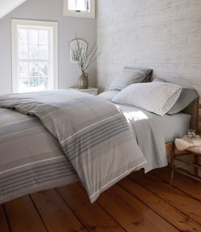unisex arksamling av økologisk bomull percale 24VDH2603 L.L.Bean bedding chambray blå
