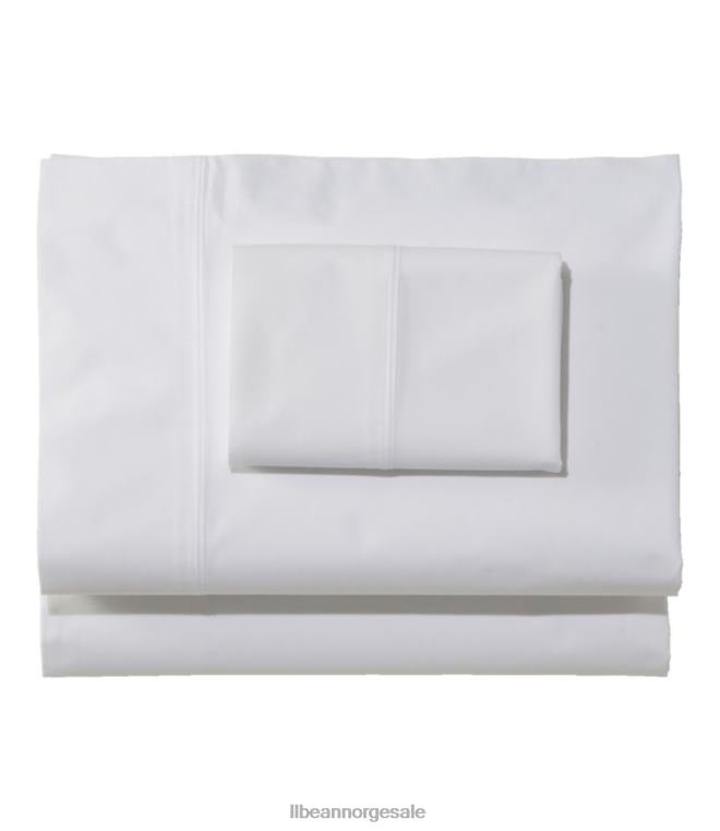 unisex arksamling av økologisk bomull percale 24VDH6329 L.L.Bean bedding hvit