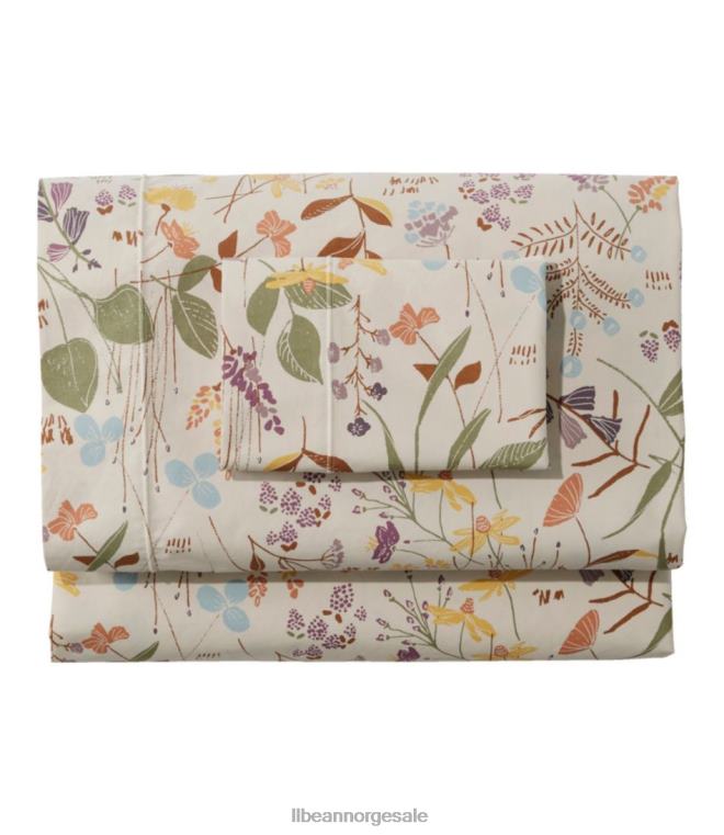 unisex bjørk blomster percal ark samling 24VDH2477 L.L.Bean bedding sølv
