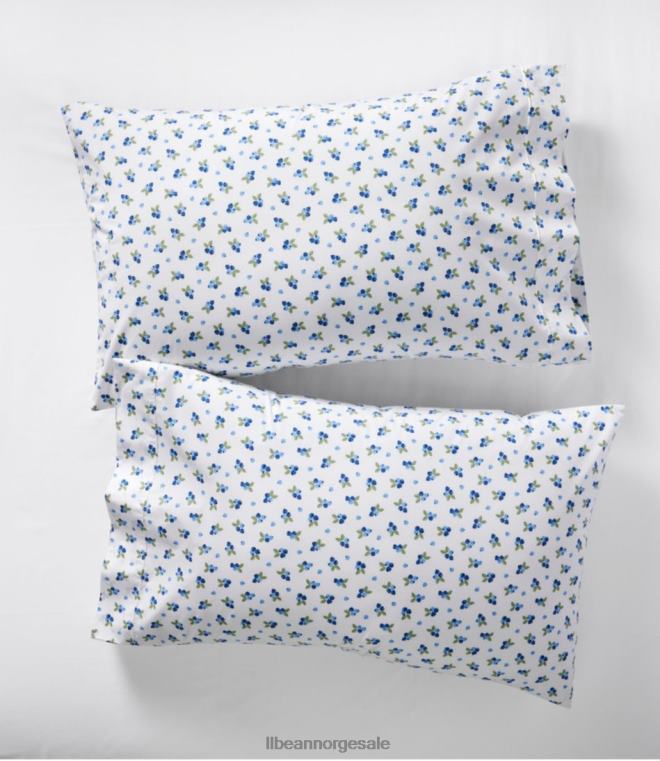 unisex blåbær percale ark samling 24VDH2503 L.L.Bean bedding hvit