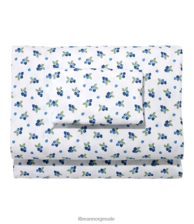 unisex blåbærflanellarksamling 24VDH2694 L.L.Bean bedding hvit