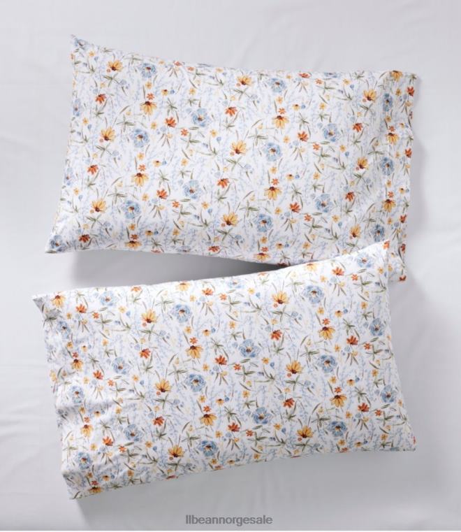 unisex jess franks print percale ark sett samling 24VDH2537 L.L.Bean bedding hvit