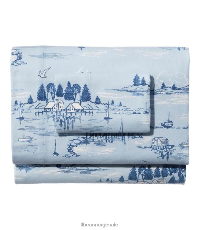 unisex kystlandskap flanell ark samling 24VDH2719 L.L.Bean bedding havet blå