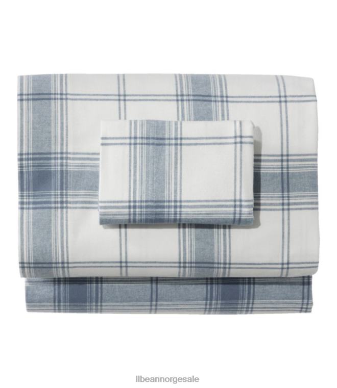 unisex organisk flanell ark samling pledd 24VDH2801 L.L.Bean bedding skiferblå