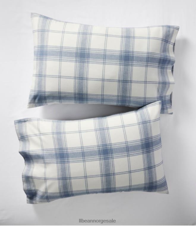 unisex organisk flanell ark samling pledd 24VDH2801 L.L.Bean bedding skiferblå
