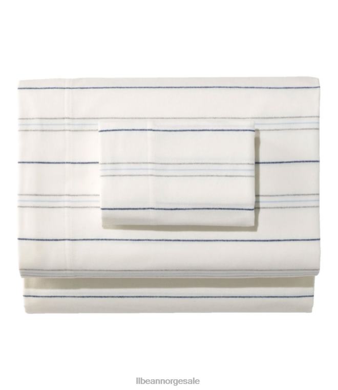 unisex organisk flanell ark samling stripe 24VDH2774 L.L.Bean bedding sjøsalt