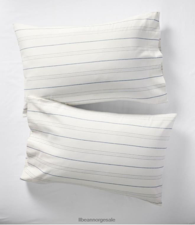 unisex organisk flanell ark samling stripe 24VDH4520 L.L.Bean bedding tåkete blå