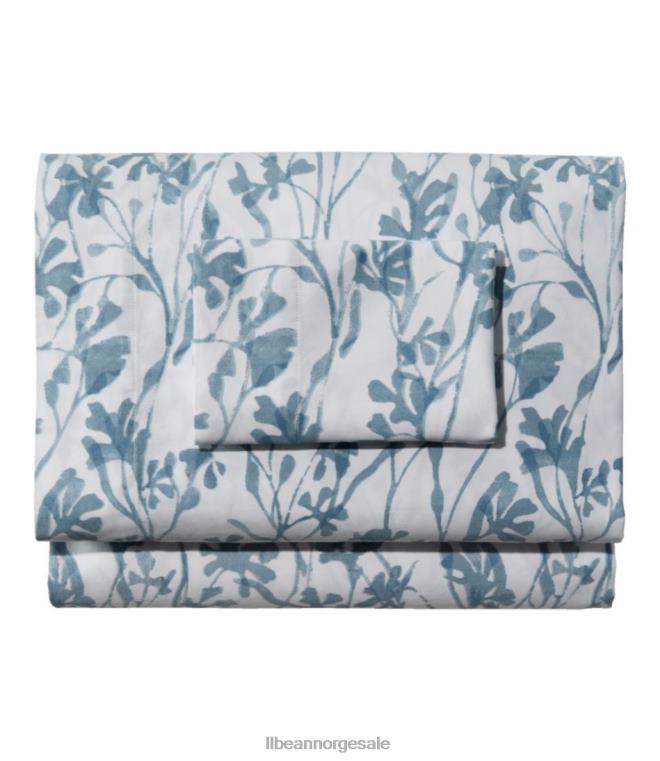 unisex plaggvasket satengarksamlingstrykk 24VDH2761 L.L.Bean bedding havet blå botanisk