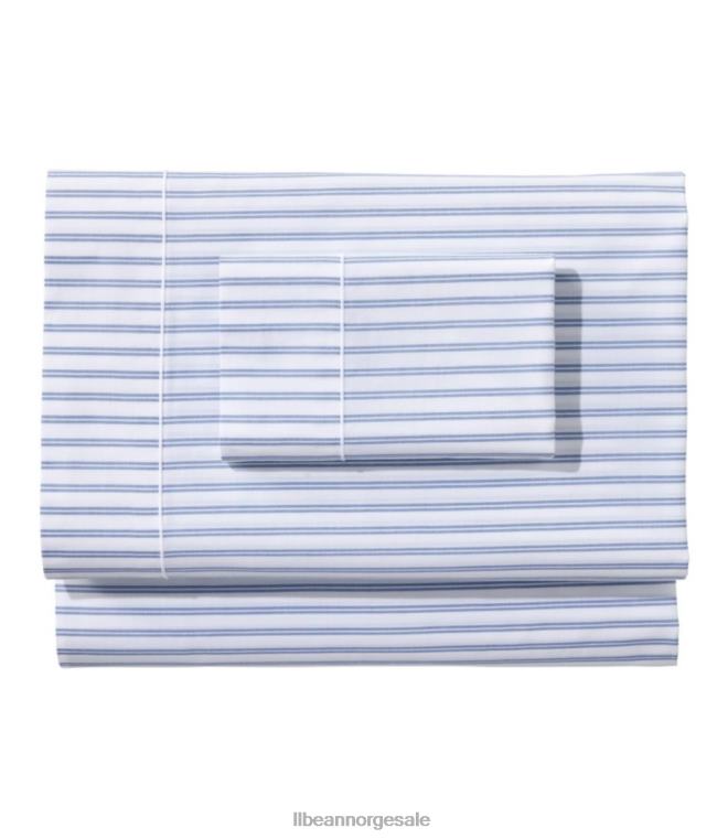 unisex premium egyptisk percal ark samling stripe 24VDH2512 L.L.Bean bedding mellomblått