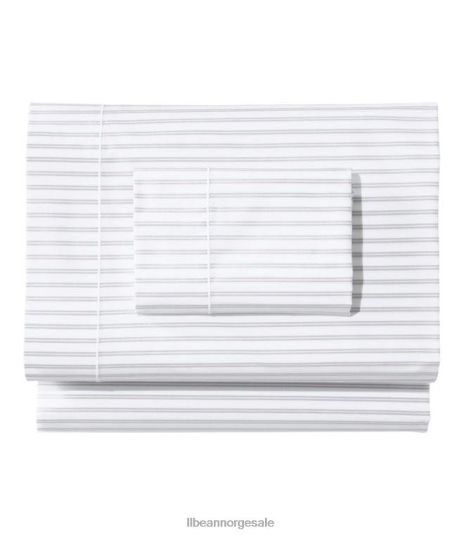 unisex premium egyptisk percal ark samling stripe 24VDH4361 L.L.Bean bedding myk grå