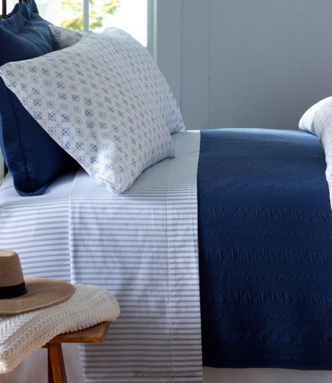 unisex premium egyptisk percal ark samling stripe 24VDH4361 L.L.Bean bedding myk grå