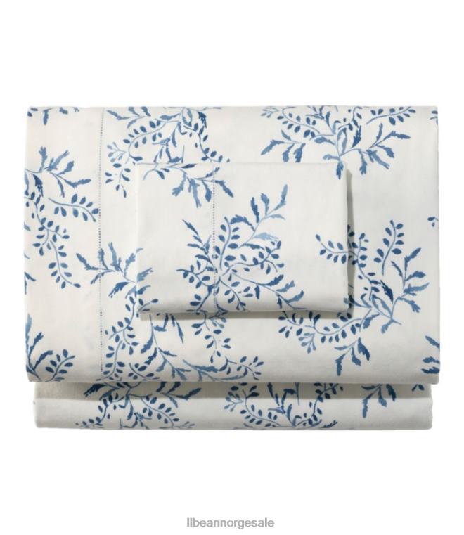 unisex premium supima flanellarksamlingstrykk 24VDH2702 L.L.Bean bedding dypblå botanisk