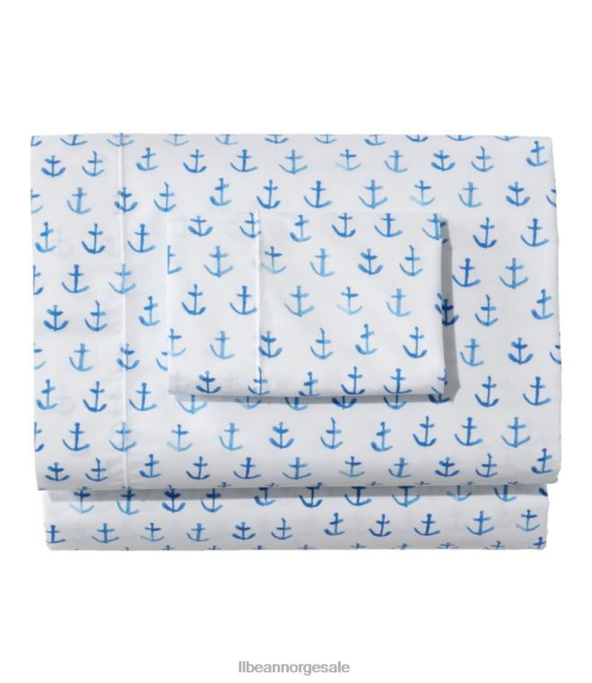 unisex sara fitz anker percale ark samling 24VDH2655 L.L.Bean bedding flagg blå ankre