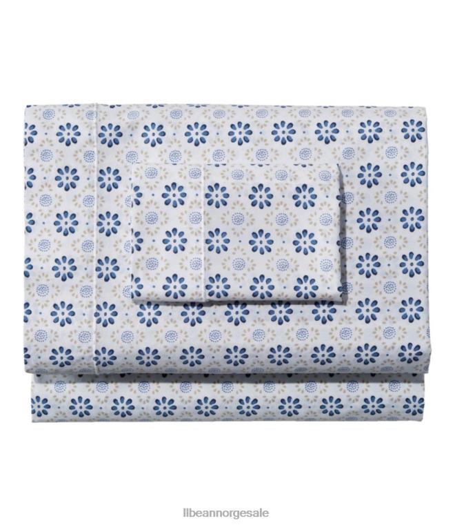 unisex solvasket percal arksamlingstrykk 24VDH2610 L.L.Bean bedding mellomblått