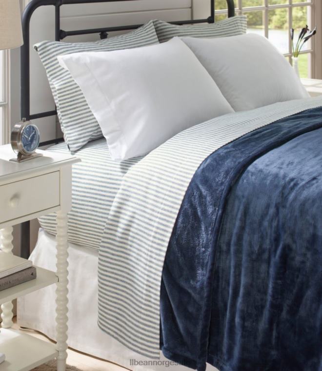 unisex ultramyk komfort flanell ark sett stripe 24VDH2645 L.L.Bean bedding mariner blå