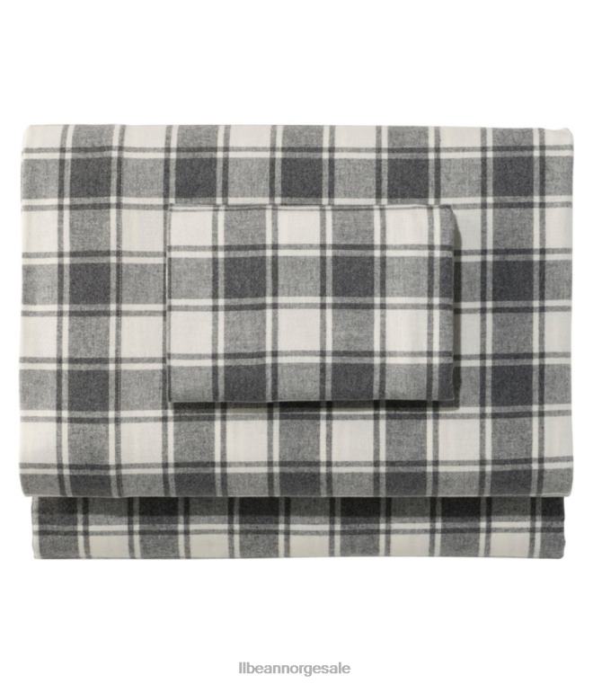 unisex ultramyk komfort flanell laken sett sjekk 24VDH2505 L.L.Bean bedding kulllyng/bein