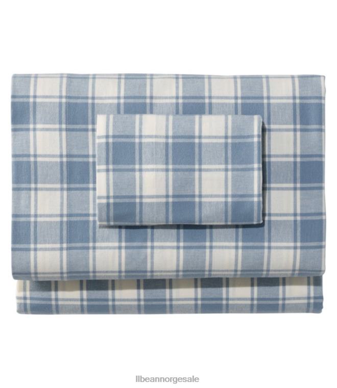 unisex ultramyk komfort flanell laken sett sjekk 24VDH4356 L.L.Bean bedding laurbærblå/bein