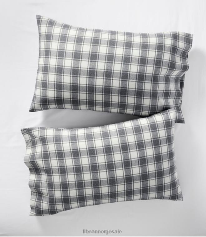unisex ultramyk komfort flanell putevar rutesett med to 24VDH2679 L.L.Bean bedding kulllyng/bein