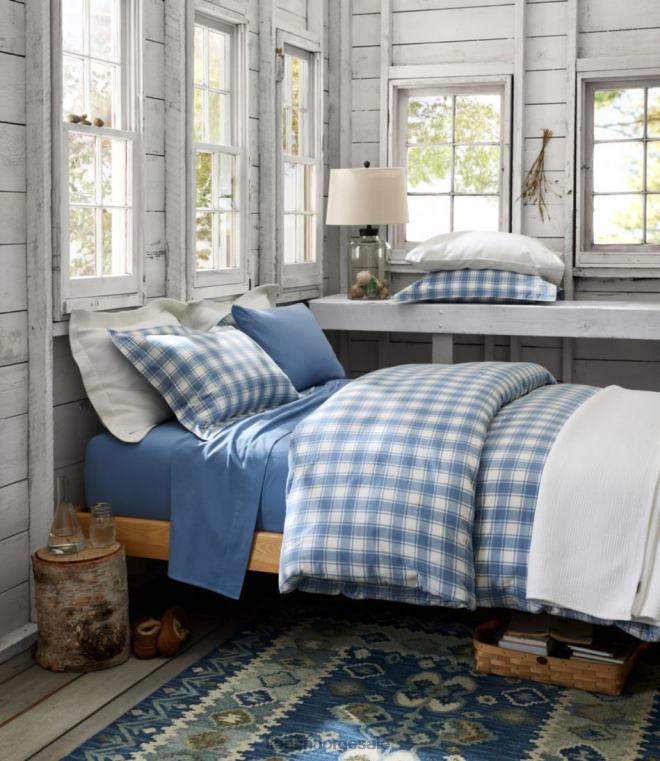unisex ultramykt komfortflanellark montert 24VDH7137 L.L.Bean bedding gråmelert
