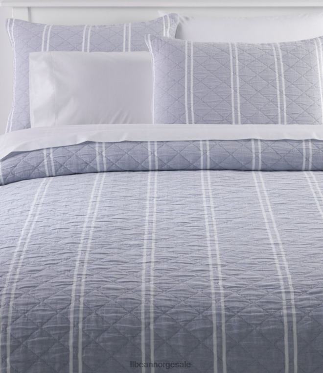unisex vendbar stripeteppekolleksjon 24VDH2519 L.L.Bean bedding indigo