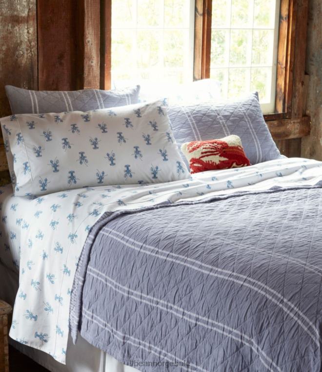 unisex vendbar stripeteppekolleksjon 24VDH2519 L.L.Bean bedding indigo