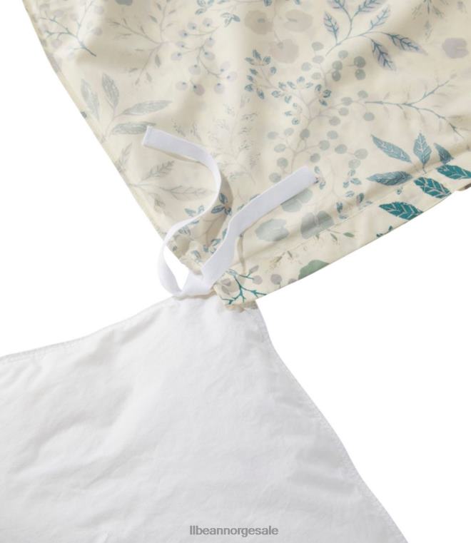 unisex 280-tråds trekk i pima bomull percal dynetrekk 24VDH4559 L.L.Bean bedding hvit/blomstret