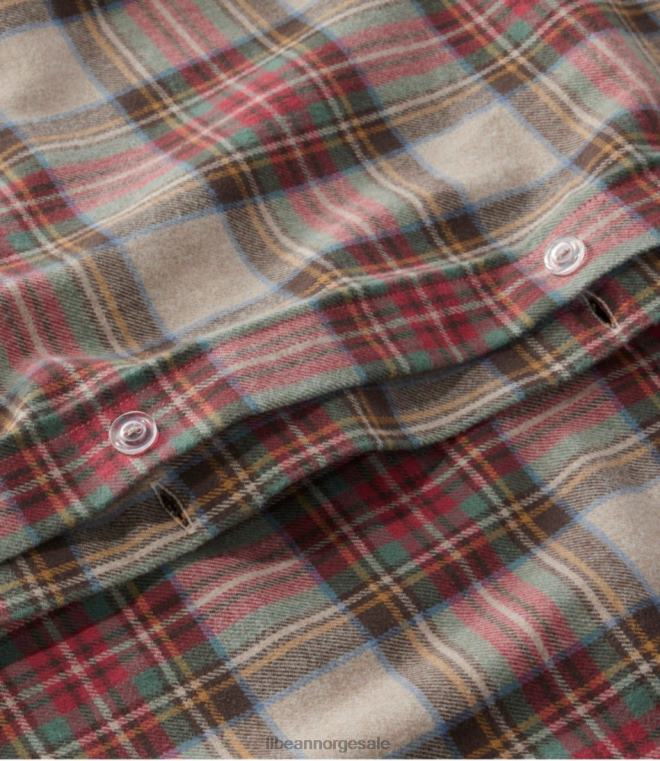 unisex Heritage chamois flanell dynetrekk samling pledd 24VDH2742 L.L.Bean bedding rustikk rød/kull