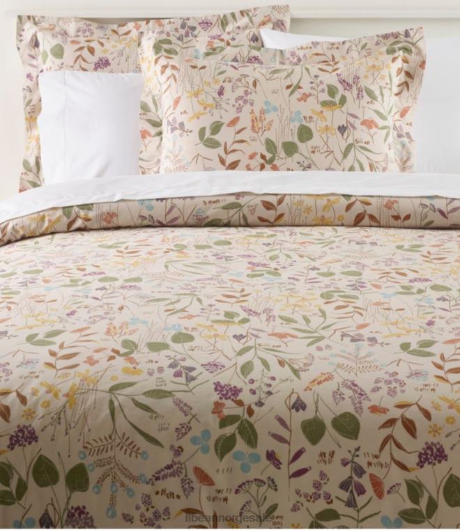 unisex bjørk floral percale dynetrekk samling 24VDH2542 L.L.Bean bedding sølv