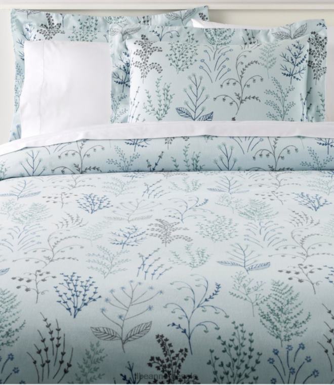 unisex botanisk floral flanell dynedekselsamling 24VDH2687 L.L.Bean bedding botanisk blomsterblå